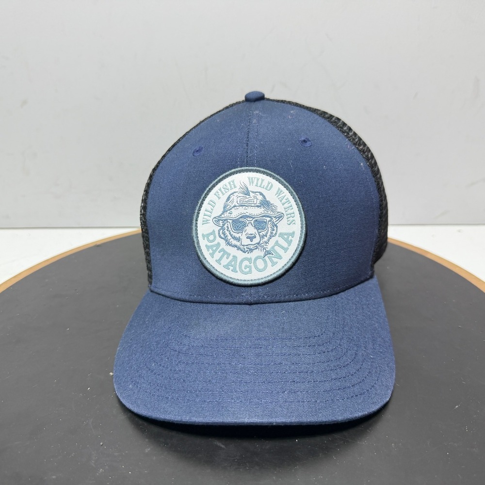 Patagonia Trucker Hat Men Bear Wild Fish Wild Waters Grizzly Bear‎